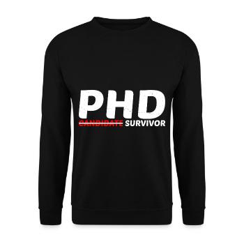 PhD Candidate Survivor 11 - Unisex Sweatshirt - black - Front - Alina (178cm) & Michal (187cm)