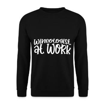 Wineologist At Work - Unisex Sweatshirt - black - Front - Alina (178cm) & Michal (187cm)