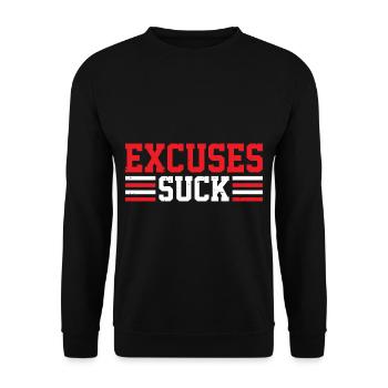Excuses Suck 6 - Unisex Pullover - Schwarz - Vorne - Alina (178cm) & Michal (187cm)