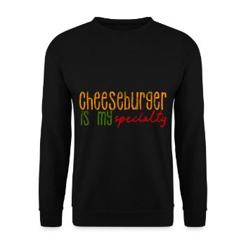Cheeseburger Is My Specialty 3 - Unisex Sweatshirt - black - Front - Alina (178cm) & Michal (187cm)