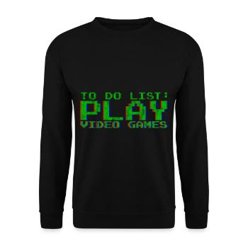 Liste de choses à faire Jouer à des jeux vidéo 3 - Sweat-shirt Unisexe - noir - Devant - Alina (178cm) & Michal (187cm)
