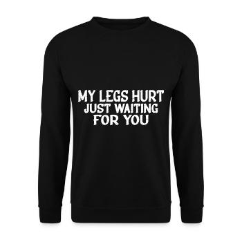 Mes jambes me font mal juste en attendant toi 16 - Sweat-shirt Unisexe - noir - Devant - Alina (178cm) & Michal (187cm)