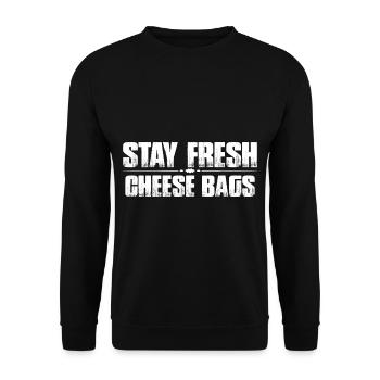 Stay Fresh Cheese Bags 39 - Unisex Sweatshirt - black - Front - Alina (178cm) & Michal (187cm)