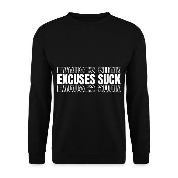 Excuses Suck 8 - Unisex Pullover - Schwarz - Vorne - Alina (178cm) & Michal (187cm)