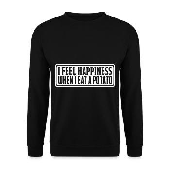 Je ressens du bonheur quand je mange une pomme de terre 4 - Sweat-shirt Unisexe - noir - Devant - Alina (178cm) & Michal (187cm)