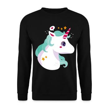 Licorne - Licorne - Licorne - Sweat-shirt Unisexe - noir - Devant - Alina (178cm) & Michal (187cm)
