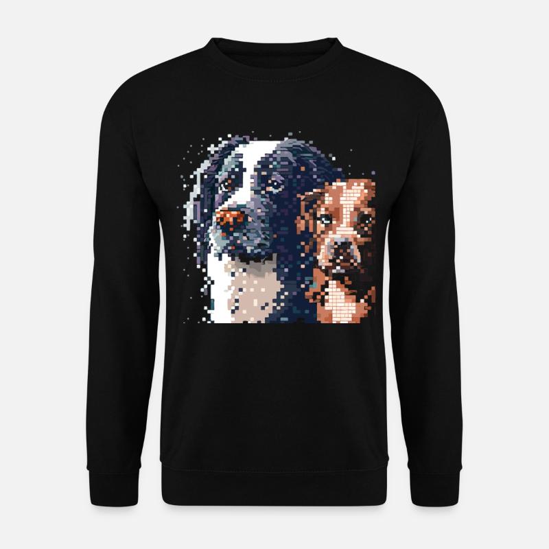 Dogs in pixel art - Unisex Sweatshirt - black