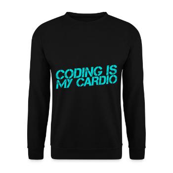 Le codage est mon cardio 3 - Sweat-shirt Unisexe - noir - Devant - Alina (178cm) & Michal (187cm)