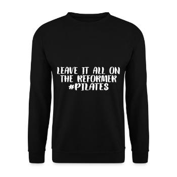 Leave It All On The Reformer #pilates 12 - Unisex Pullover - Schwarz - Vorne - Alina (178cm) & Michal (187cm)