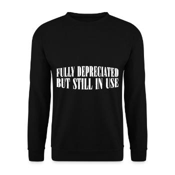 Fully Depreciated But Still In Use 32 - Unisex Pullover - Schwarz - Vorne - Alina (178cm) & Michal (187cm)