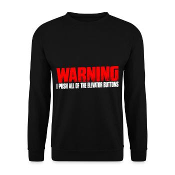 Avertissement J’appuie sur tous les boutons de l’ascenseur 10 - Sweat-shirt Unisexe - noir - Devant - Alina (178cm) & Michal (187cm)