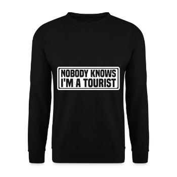 Nobody Knows I'm A Tourist 7 - Unisex Sweatshirt - black - Front - Alina (178cm) & Michal (187cm)
