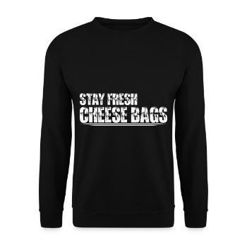 Stay Fresh Cheese Bags 43 - Unisex Sweatshirt - black - Front - Alina (178cm) & Michal (187cm)