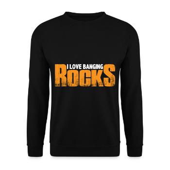 I Love Banging Rocks 4 - Unisex Pullover - Schwarz - Vorne - Alina (178cm) & Michal (187cm)