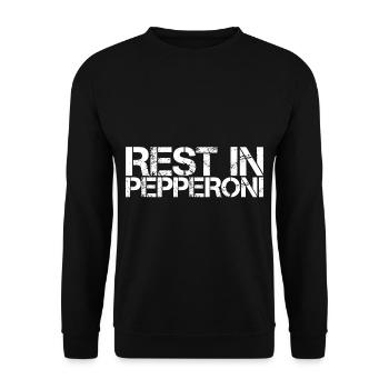 Rest In Pepperoni 3 - Unisex Sweatshirt - black - Front - Alina (178cm) & Michal (187cm)