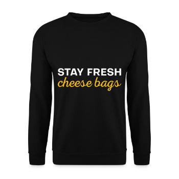 Stay Fresh Cheese Bags 15 - Unisex Sweatshirt - black - Front - Alina (178cm) & Michal (187cm)