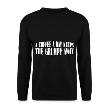 A Coffee A Day Keeps The Grumpy Away 4 - Unisex Sweatshirt - black - Front - Alina (178cm) & Michal (187cm)