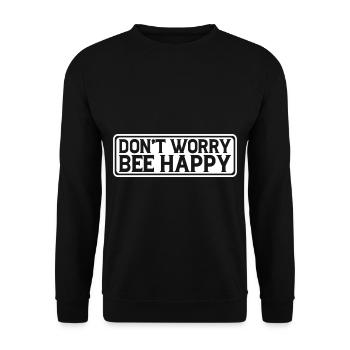 Ne vous inquiétez pas Bee Happy 39 - Sweat-shirt Unisexe - noir - Devant - Alina (178cm) & Michal (187cm)