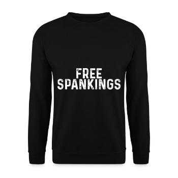Free Spankings 3 - Unisex Pullover - Schwarz - Vorne - Alina (178cm) & Michal (187cm)