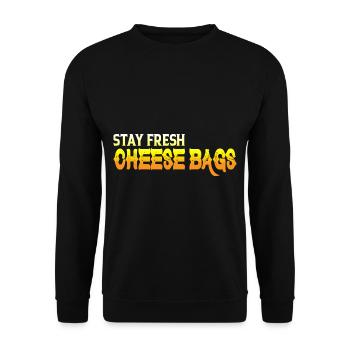 Stay Fresh Cheese Bags 23 - Unisex Pullover - Schwarz - Vorne - Alina (178cm) & Michal (187cm)