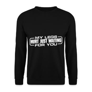 J’ai mal aux jambes en t’attendant 12 - Sweat-shirt Unisexe - noir - Devant - Alina (178cm) & Michal (187cm)