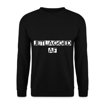 Jetlagged Af 3 - Unisex Sweatshirt - black - Front - Alina (178cm) & Michal (187cm)
