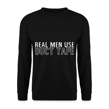 Real Men Use Duct Tape - Unisex Sweatshirt - black - Front - Alina (178cm) & Michal (187cm)