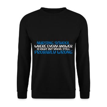 École d’infirmières où chaque réponse est juste 4 - Sweat-shirt Unisexe - noir - Devant - Alina (178cm) & Michal (187cm)
