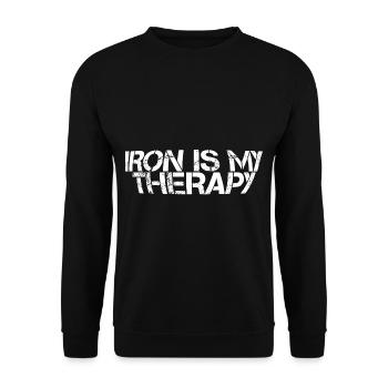 Iron Is My Therapy 3 - Unisex Sweatshirt - black - Front - Alina (178cm) & Michal (187cm)