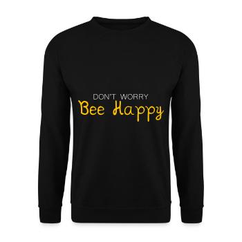 Don't Worry Bee Happy 27 - Unisex Sweatshirt - black - Front - Alina (178cm) & Michal (187cm)