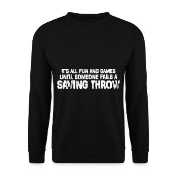 Tout est amusant jusqu’à ce que quelqu’un échoue un lancer salvateur 7 - Sweat-shirt Unisexe - noir - Devant - Alina (178cm) & Michal (187cm)