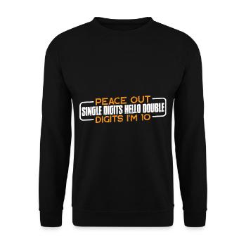 Buy Single Digits Hello Double Digits I'm 10 4 - Unisex Sweatshirt - black - Front - Alina (178cm) & Michal (187cm)