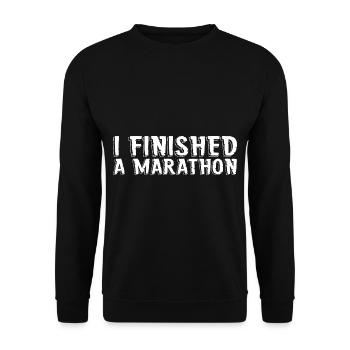 I Finished A Marathon 2 - Unisex Pullover - Schwarz - Vorne - Alina (178cm) & Michal (187cm)