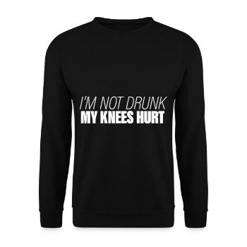 Je ne suis pas ivre, j’ai mal aux genoux - Sweat-shirt Unisexe - noir - Devant - Alina (178cm) & Michal (187cm)