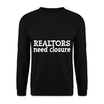 Realtors Need Closure - Unisex Sweatshirt - black - Front - Alina (178cm) & Michal (187cm)