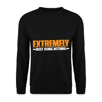 Extremely Busy Doing Nothing 19 - Unisex Pullover - Schwarz - Vorne - Alina (178cm) & Michal (187cm)