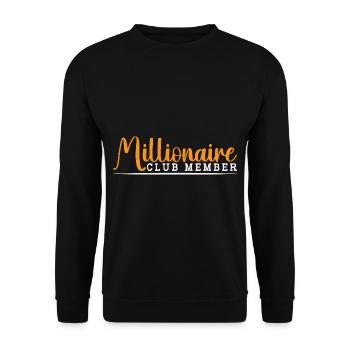 Millionaire Club Member 37 - Unisex Pullover - Schwarz - Vorne - Alina (178cm) & Michal (187cm)
