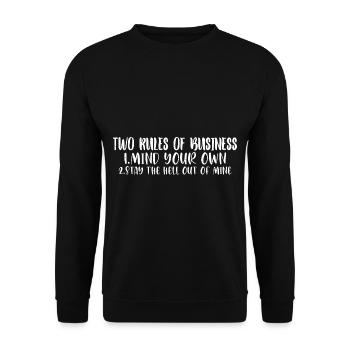 Deux règles de travail, occupez-vous des vôtres 12 - Sweat-shirt Unisexe - noir - Devant - Alina (178cm) & Michal (187cm)