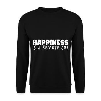 Happiness is a remote job 4 - Unisex Sweatshirt - black - Front - Alina (178cm) & Michal (187cm)