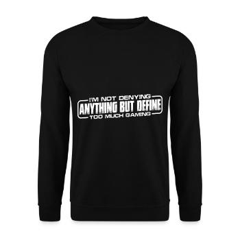 Ne rien nier mais définir trop de jeux 8 - Sweat-shirt Unisexe - noir - Devant - Alina (178cm) & Michal (187cm)