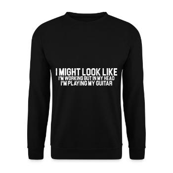 But In My Head I'm Playing My Guitar 4 - Unisex Sweatshirt - black - Front - Alina (178cm) & Michal (187cm)