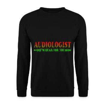 Audiologist I'm Hear For You 3 - Unisex Sweatshirt - black - Front - Alina (178cm) & Michal (187cm)