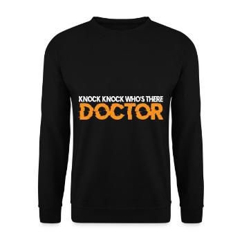 Knock Knock Who's There Doctor 7 - Unisex Sweatshirt - black - Front - Alina (178cm) & Michal (187cm)