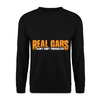 Real Cars Don't Shift Themselves 8 - Unisex Pullover - Schwarz - Vorne - Alina (178cm) & Michal (187cm)
