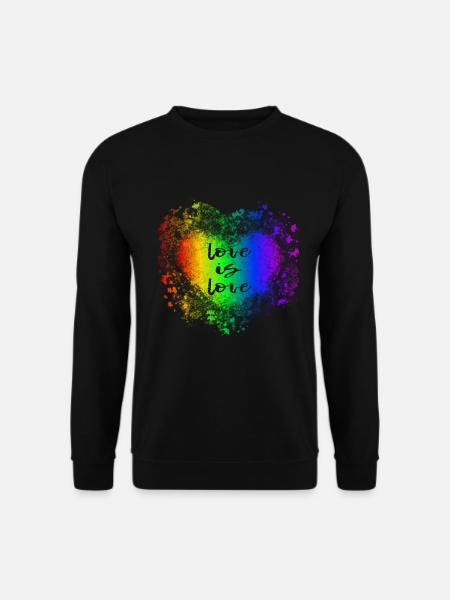 LGBT Heart Regenbogen Liebe ist Liebe Gay Pride - Unisex Pullover - Schwarz