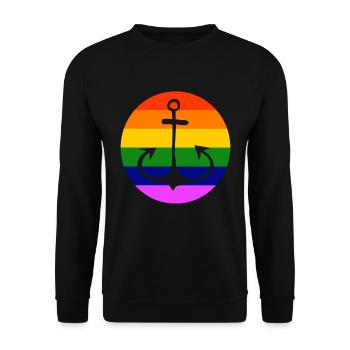 LGBT Gay Pride Ahoy Anchor CSD Rainbow - Sweat-shirt Unisexe - noir - Devant - Alina (178cm) & Michal (187cm)