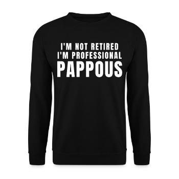 Pappous. Pappous cadeau - Sweat-shirt Unisexe - noir - Devant - Alina (178cm) & Michal (187cm)