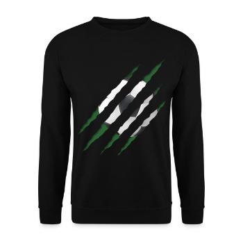 Fußball Fußballer - Unisex Pullover - Schwarz - Vorne - Alina (178cm) & Michal (187cm)