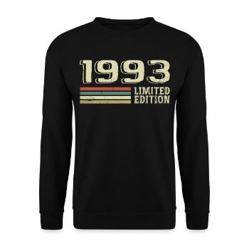 Born in 1993 Birthday 1993 Vintage 1993 - Unisex Sweatshirt - black - Front - Alina (178cm) & Michal (187cm)