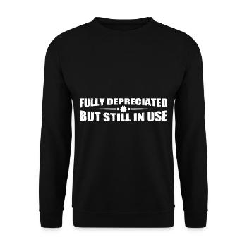 Fully Depreciated But Still In Use 12 - Unisex Pullover - Schwarz - Vorne - Alina (178cm) & Michal (187cm)